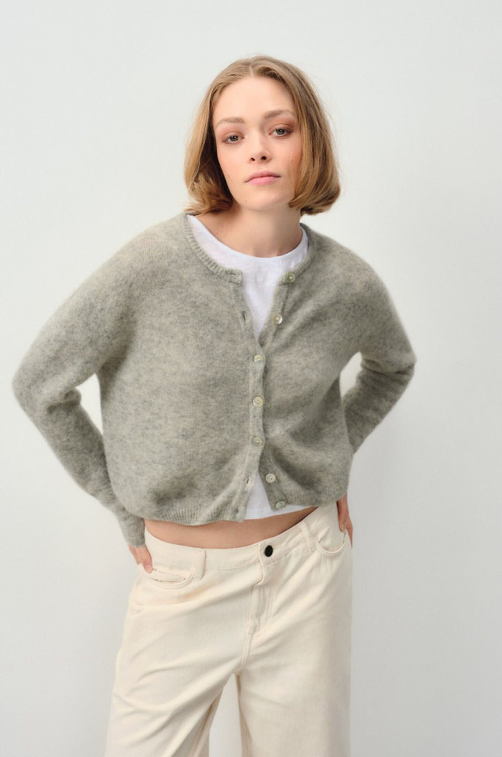 Vitow Cardigan Gris Clair Chine