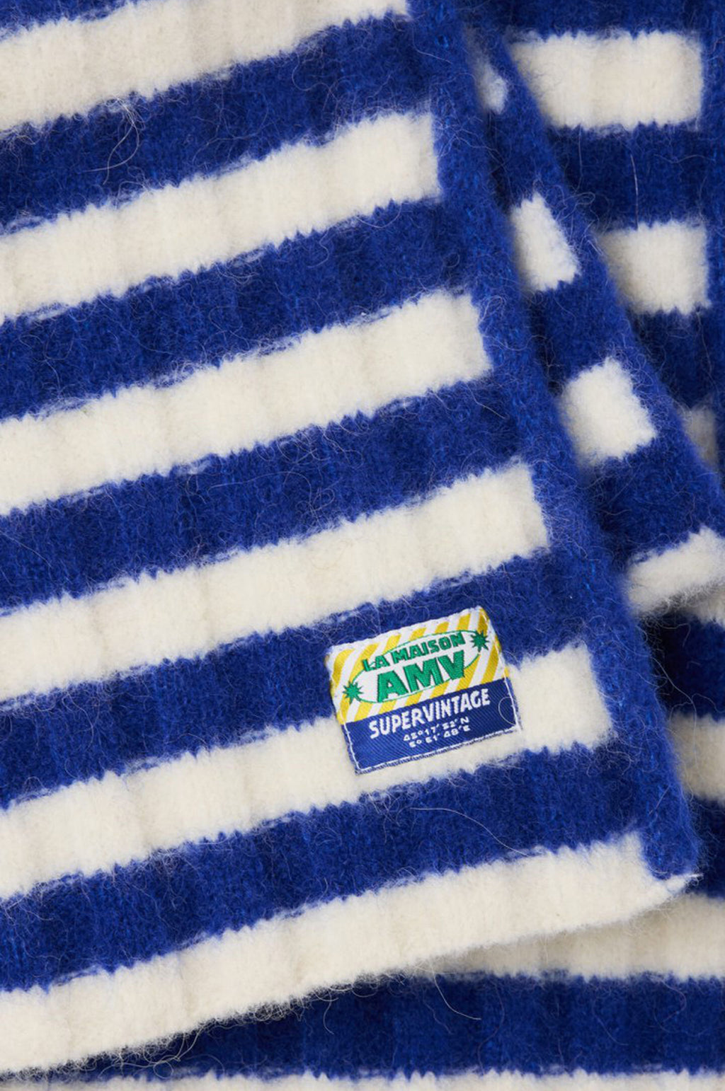 Vitow Scarf Bleu Royal Rayures Blanches