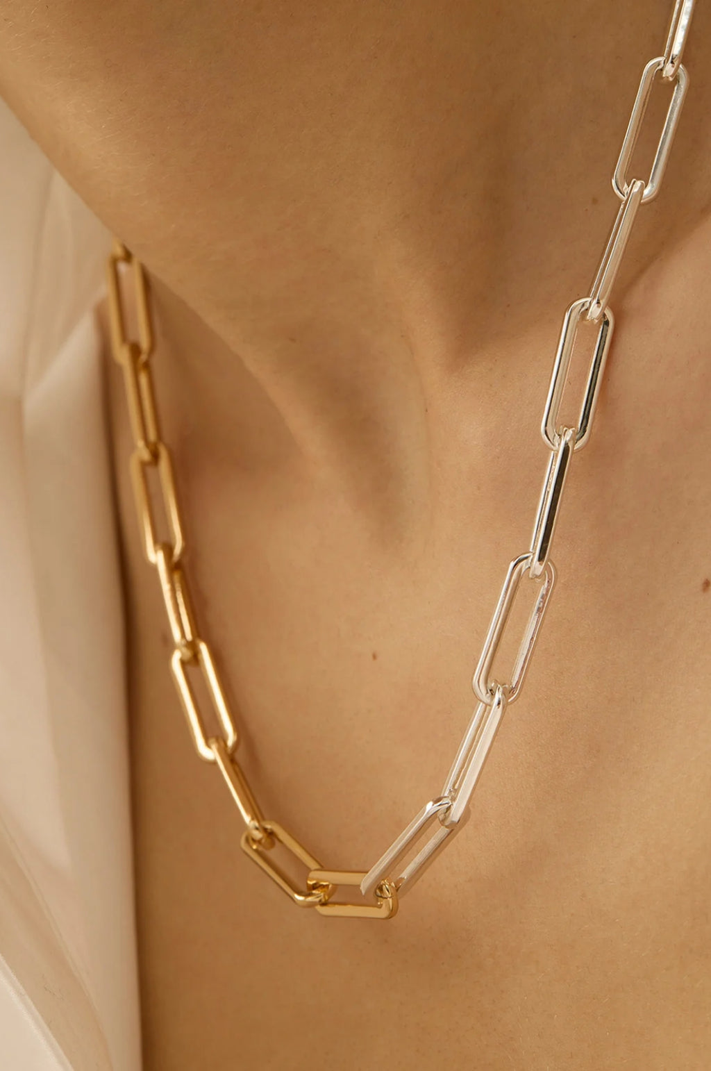 Andi Slim Two-Tone Chain Necklace