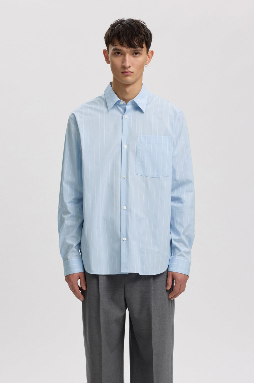 Anraslund Classic Stripe LS Shirt Cashmere Blue