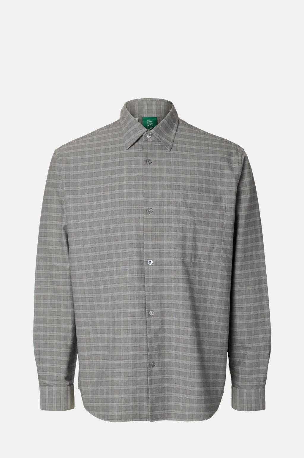 Annarr Anraslund Mix Oxford LS Shirt Chiseled Stone.