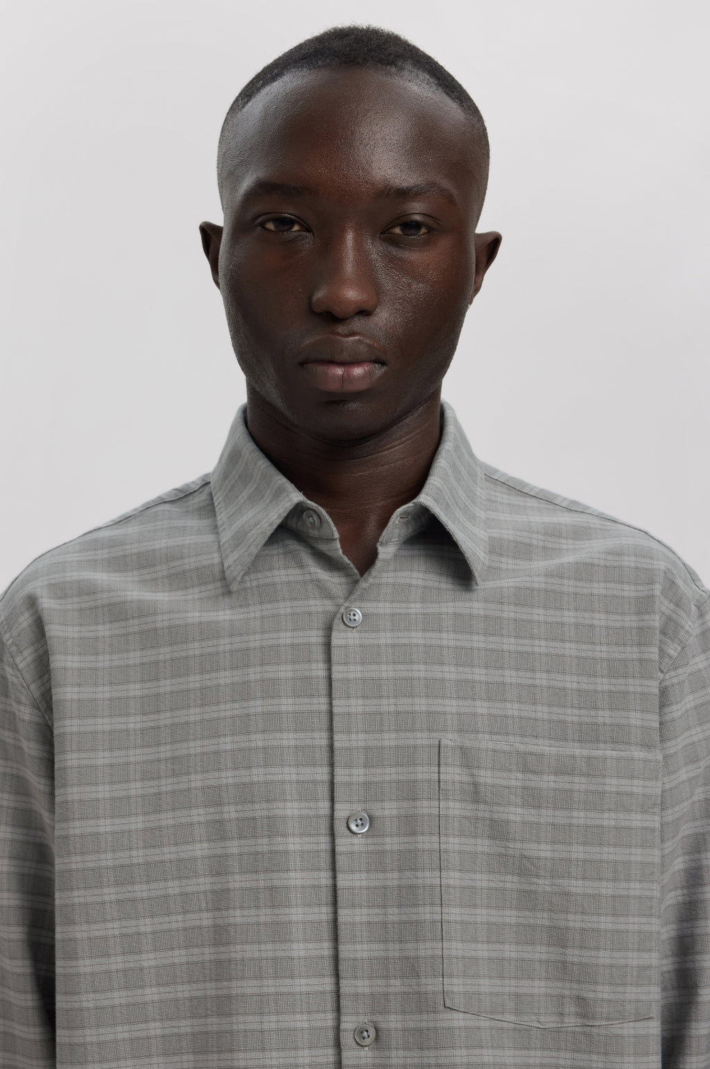 Anraslund Mix Oxford LS Shirt Chiseled Stone