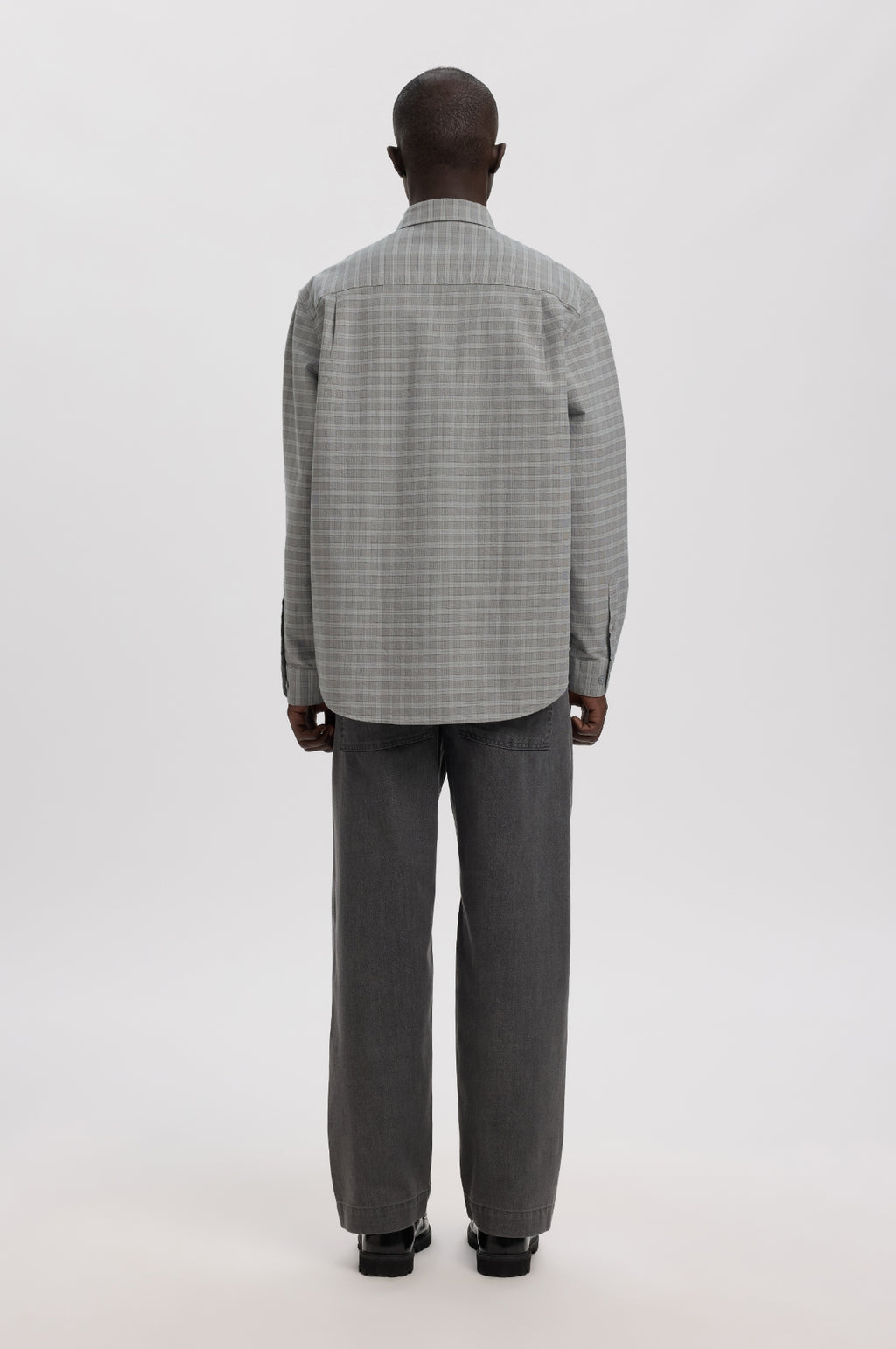 Anraslund Mix Oxford LS Shirt Chiseled Stone