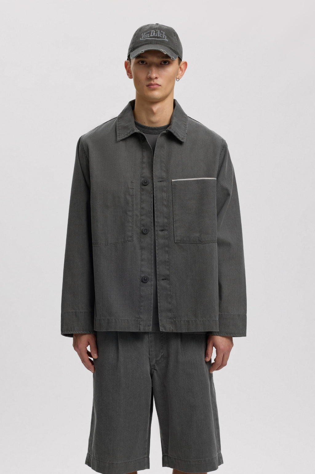 Anrfloki Selvedge Denim LG Overshirt Light Grey Denim