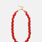 Anni Lu Bright Red Scarlet Wave Necklace.