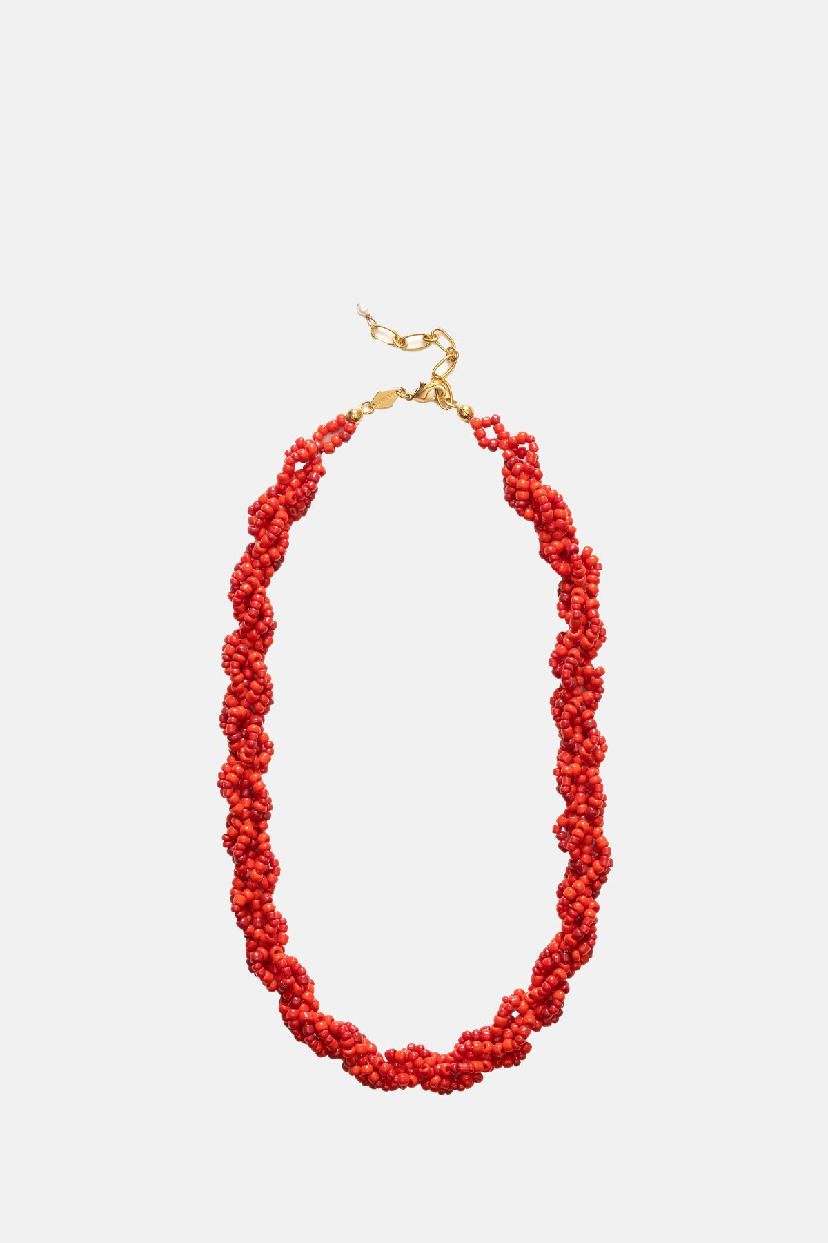 Anni Lu Bright Red Scarlet Wave Necklace.
