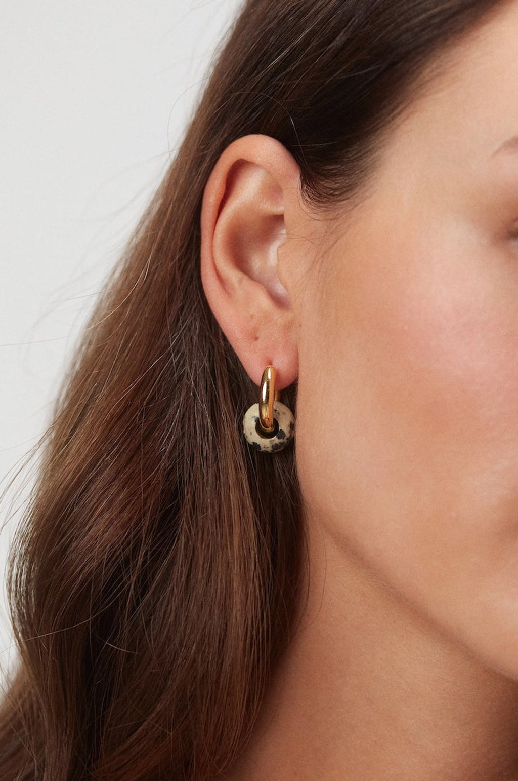 Dalmatian Glazed Donut Hoop Earrings