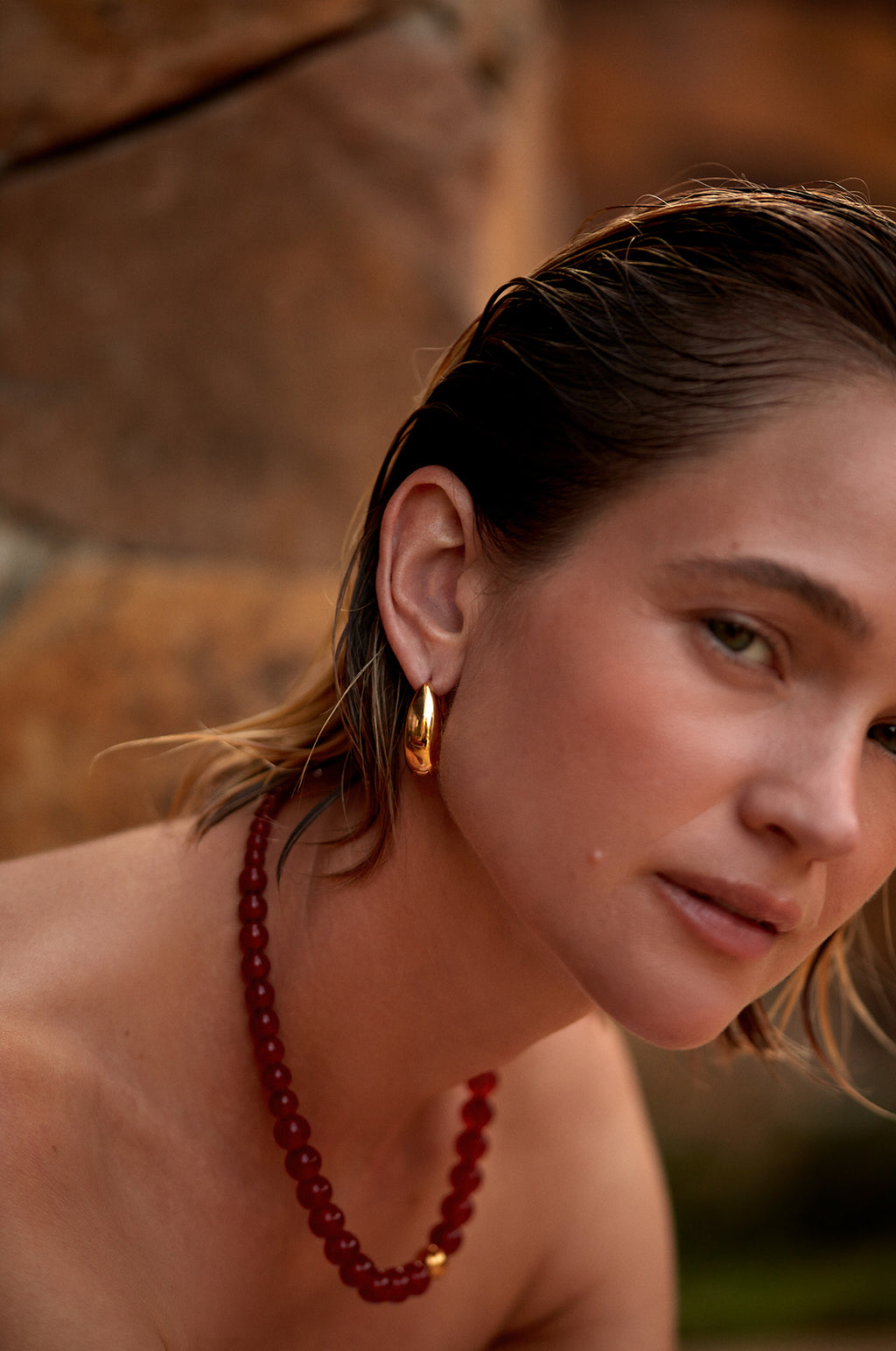 Golden Curve Hoop Earrings Bold