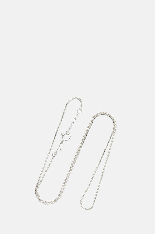 Silver Box Chain Necklace 42cm