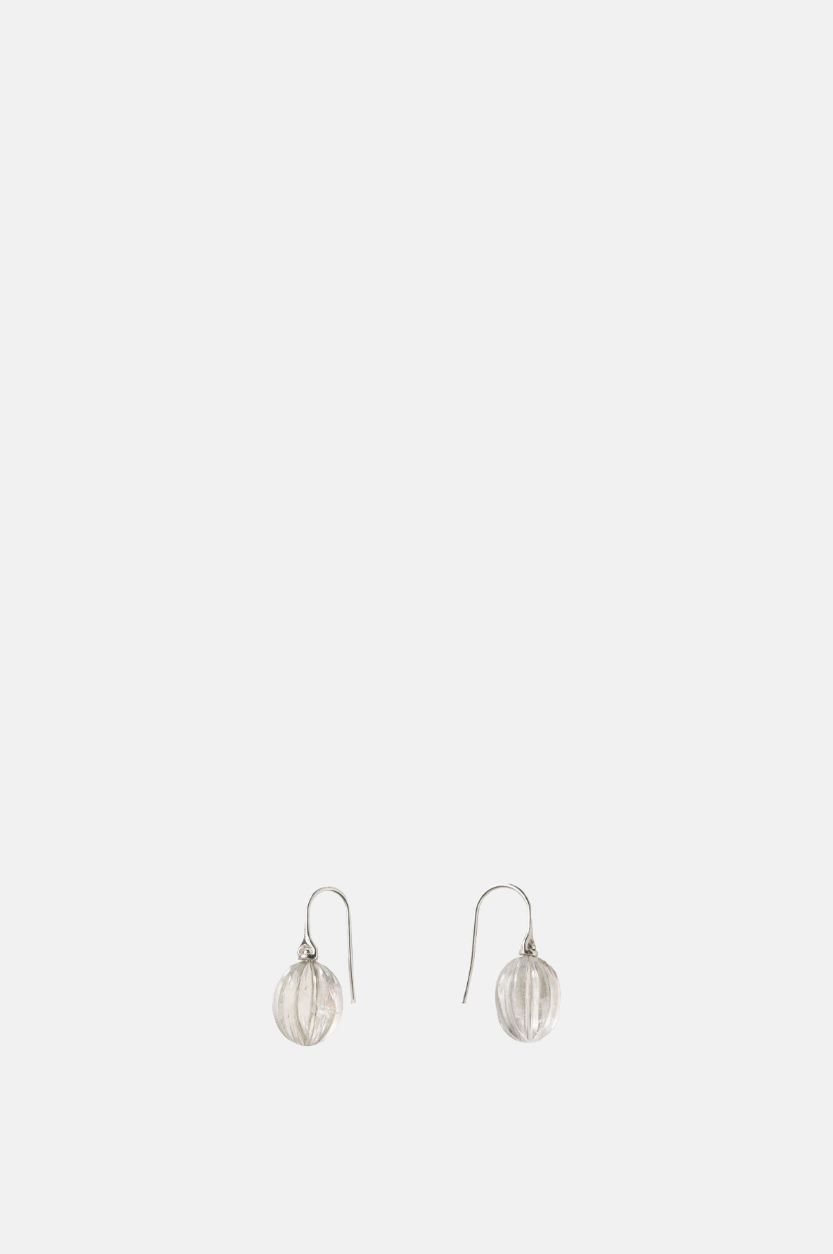 Annika Inez Clear Quartz Rounded Ridge Earrings.