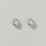 Petite Gentle Slope Hoops Silver