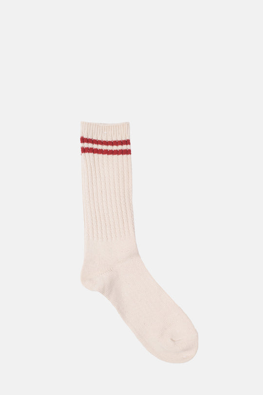 OC 2 Line Pique Rib Crew Red