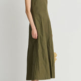 Sculpted Uma Sleeveless Maxi Dark Olive