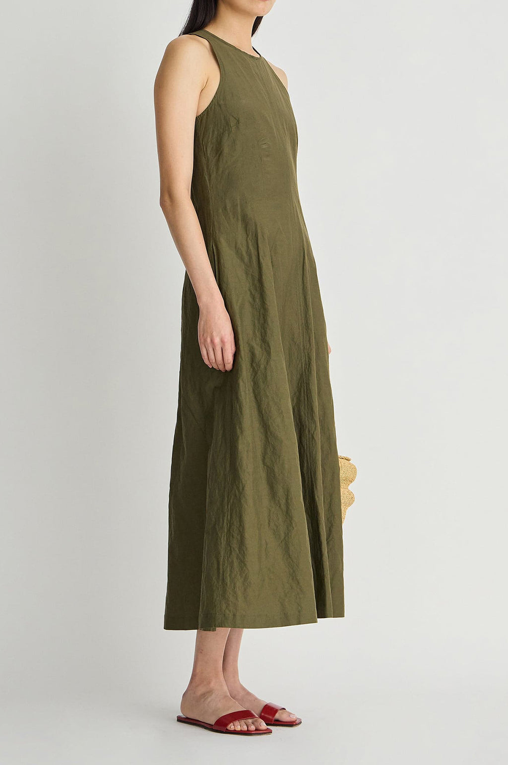 Sculpted Uma Sleeveless Maxi Dark Olive