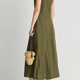 Sculpted Uma Sleeveless Maxi Dark Olive