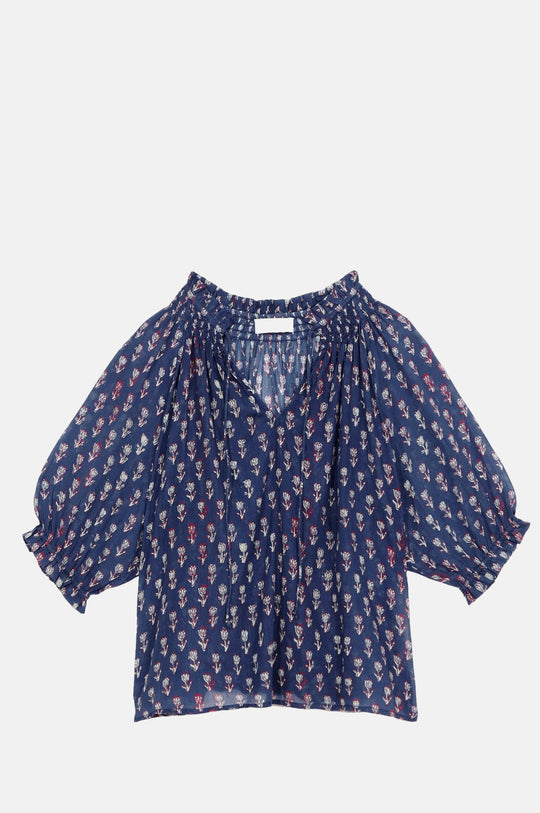 Ari Print S/S Top Indigo