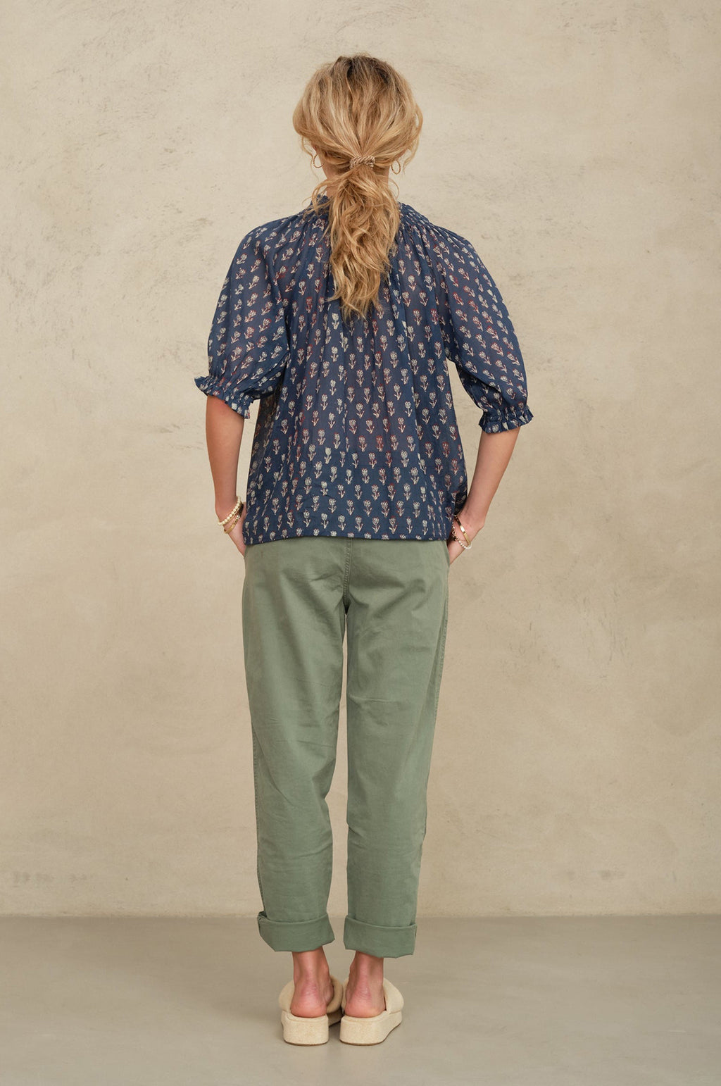 Ari Print S/S Top Indigo