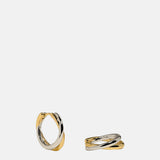 Astrid & Miyu Crossover Illusion Hoops in Mixed Metal.