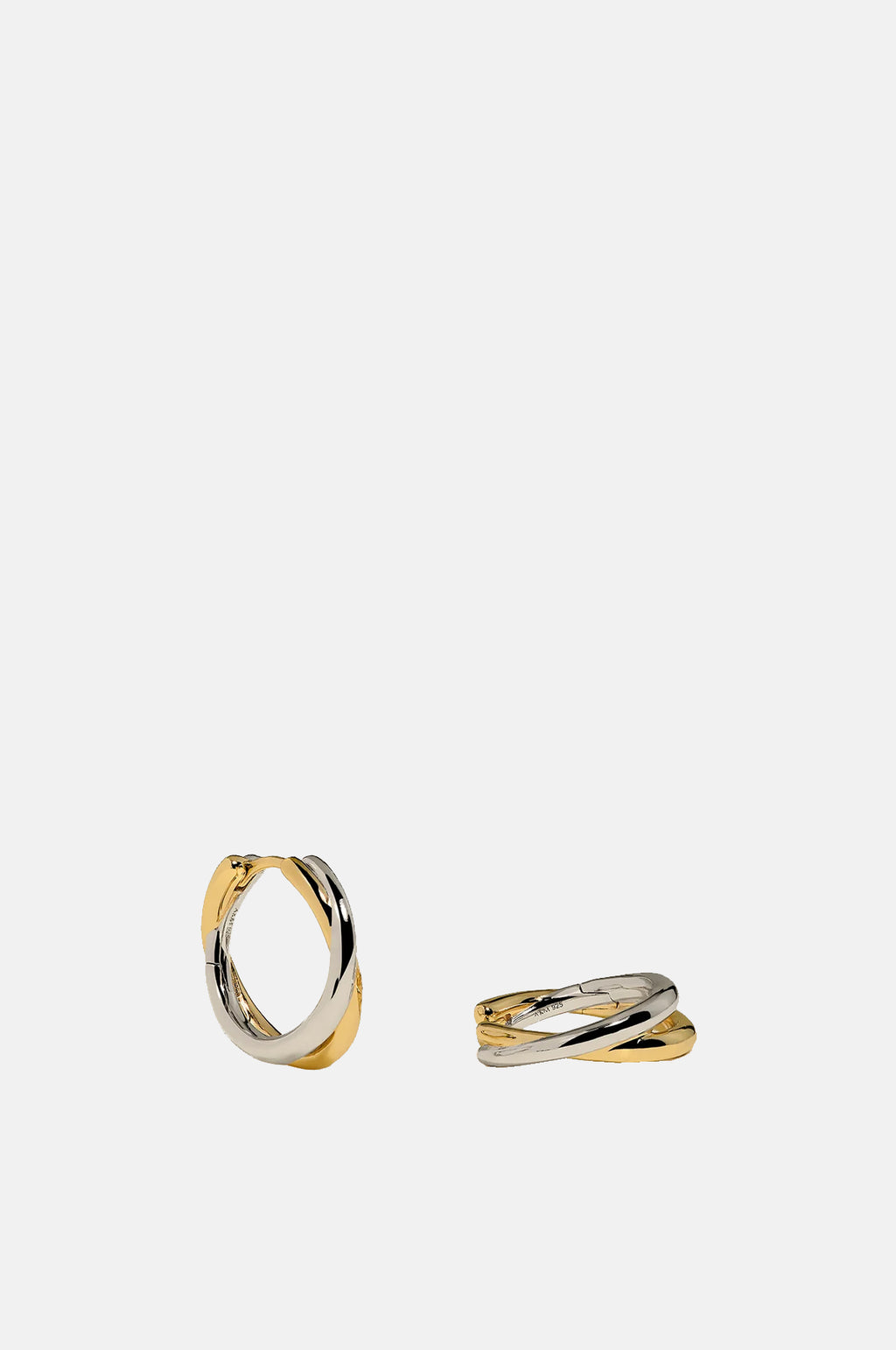 Astrid & Miyu Crossover Illusion Hoops in Mixed Metal.