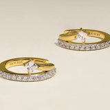 Crystal Illusion Huggies in Gold