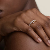 Crystal Spiral Ring in Gold