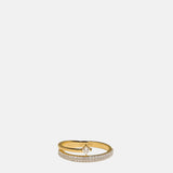Astrid & Miyu Crystal Spiral Ring in Gold.