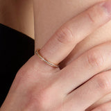 Crystal Stacking Ring in Gold