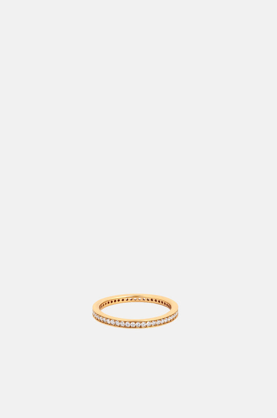 Crystal Stacking Ring in Gold