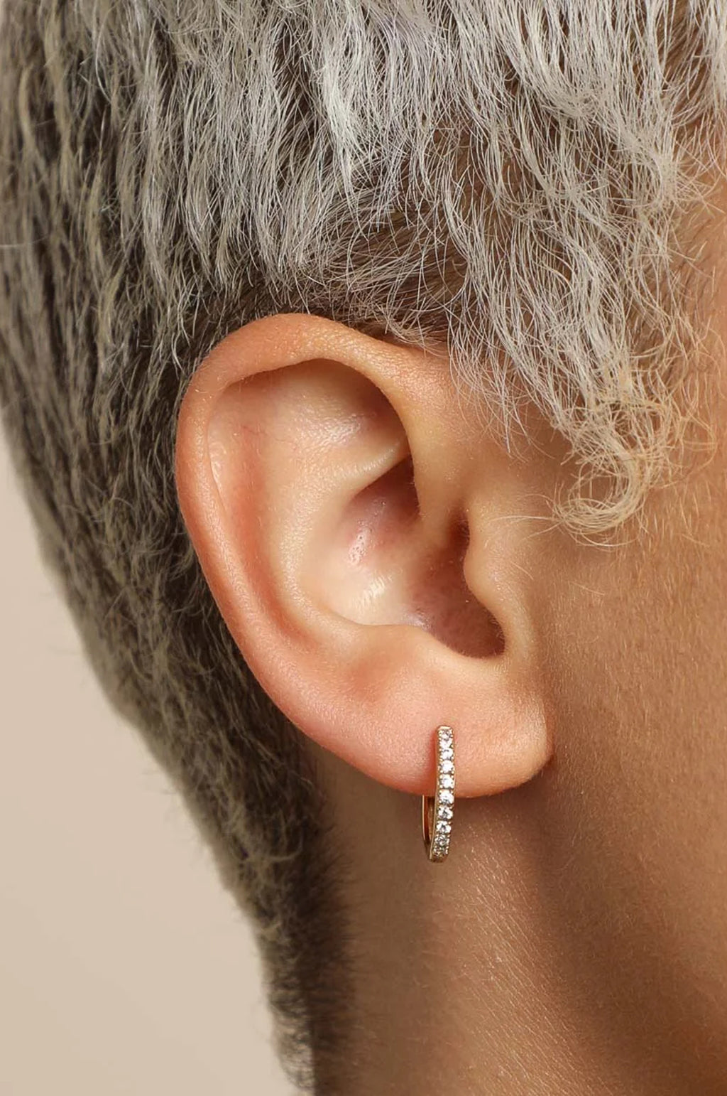 Essential Crystal Small Hoops in Gold