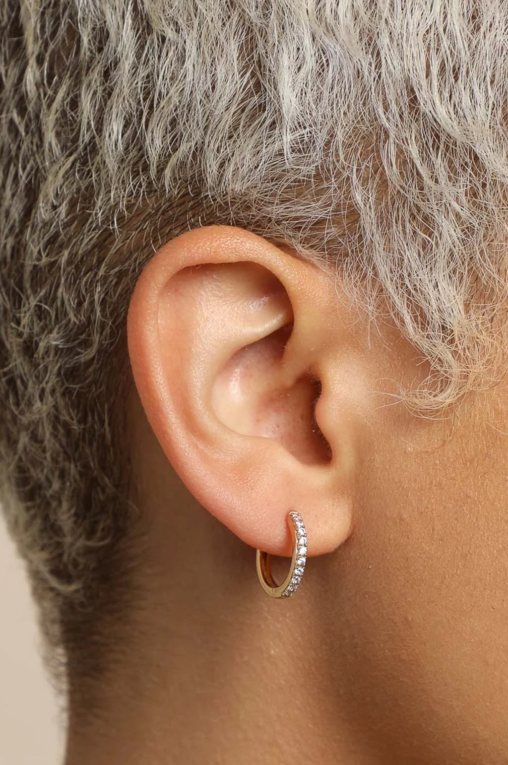 Essential Crystal Small Hoops in Gold