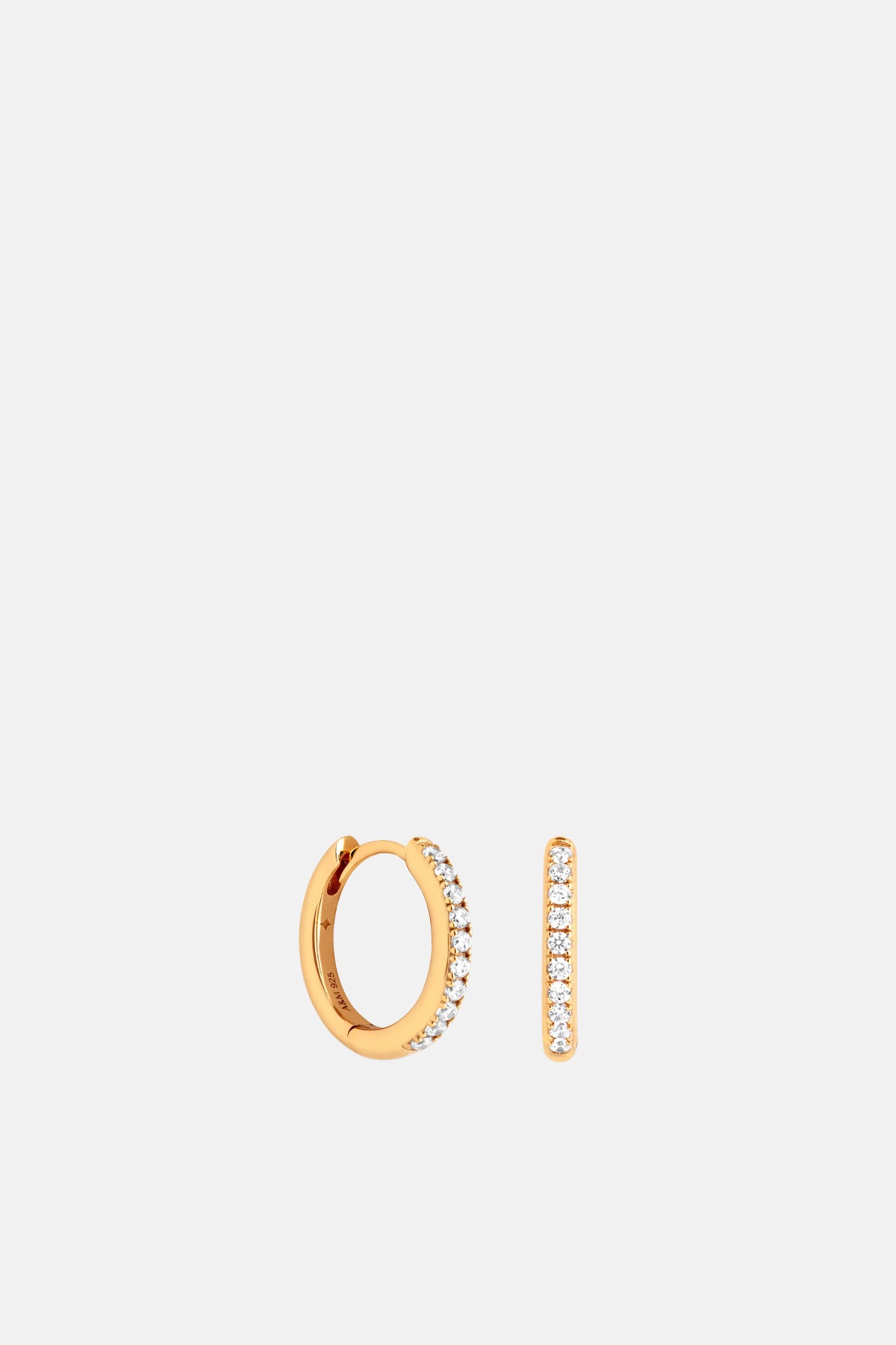 Astrid & Miyu Essential Crystal Small Hoops in Gold.