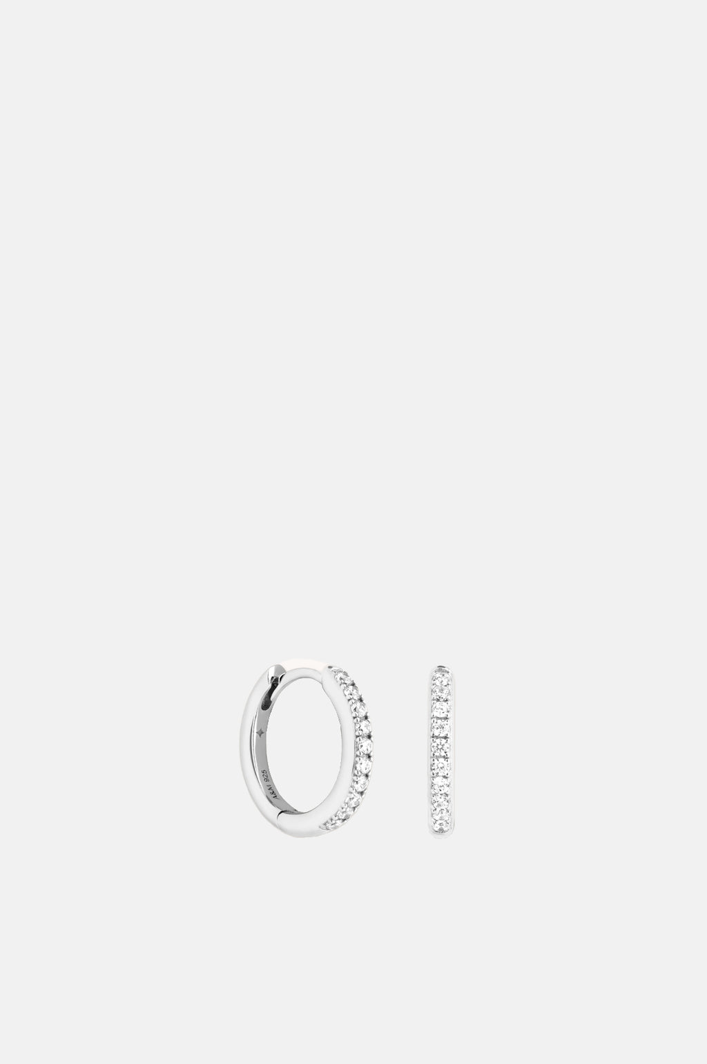 Astrid & Miyu Essential Crystal Small Hoops in Silver.