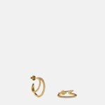 Astrid & Miyu Illusion Crystal Hoops in Gold.