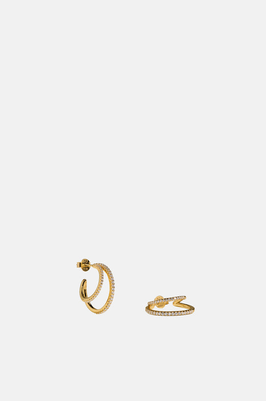 Illusion Crystal Hoops in Gold