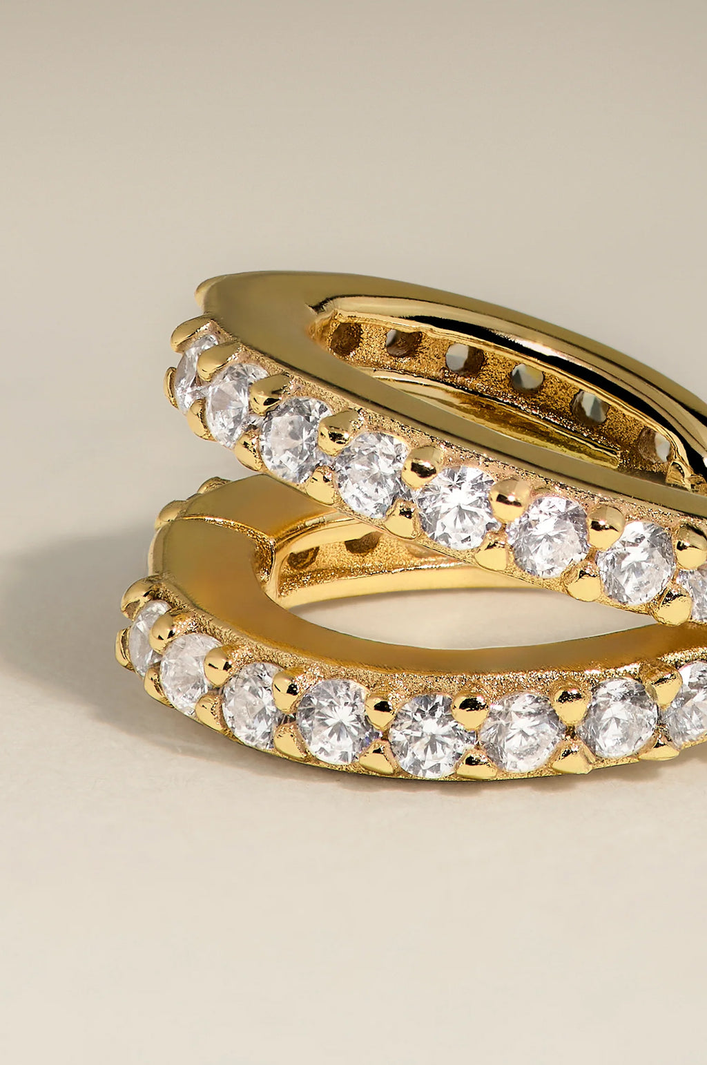 Illusion Crystal Huggies in Gold