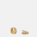 Astrid & Miyu Illusion Crystal Huggies in Gold.