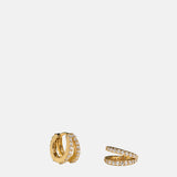 Astrid & Miyu Illusion Crystal Huggies in Gold.