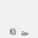 Astrid & Miyu Illusion Crystal Huggies in Silver.