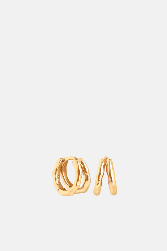 Molten Textured Illusion Huggies in Gold