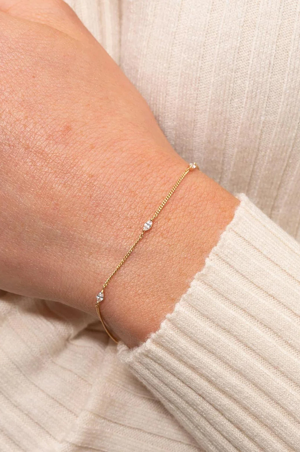 Navette Crystal Bracelet in Gold