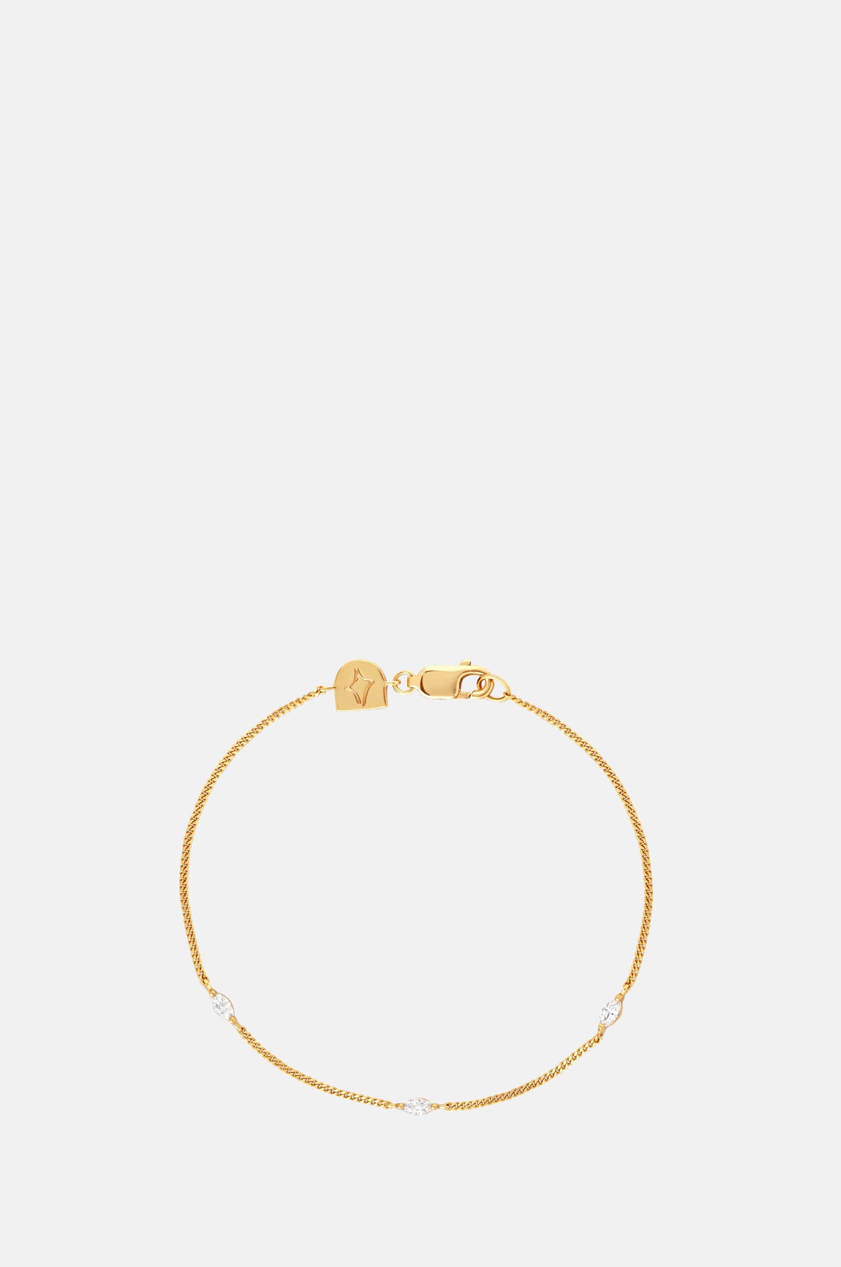 Astrid & Miyu Navette Crystal Bracelet in Gold.