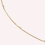 Navette Crystal Necklace in Gold