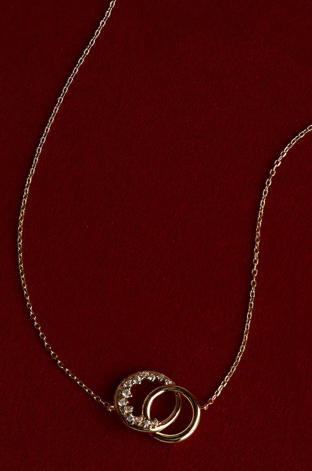 Orbit Crystal Pendant Necklace in Gold