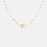 Astrid & Miyu Orbit Crystal Pendant Necklace in Gold.