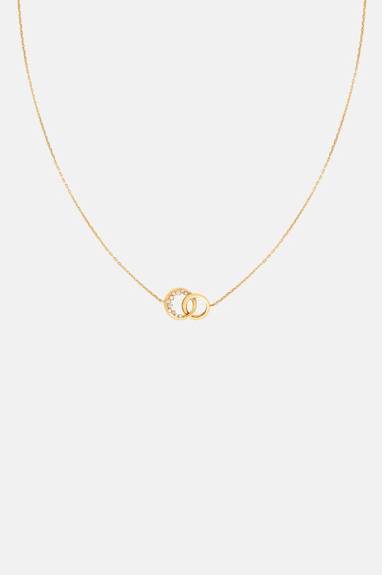 Orbit Crystal Pendant Necklace in Gold