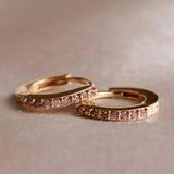 Pink Tourmaline Birthstone Huggies in Gold