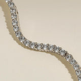 Scalloped Tennis Chain Necklace in Silver