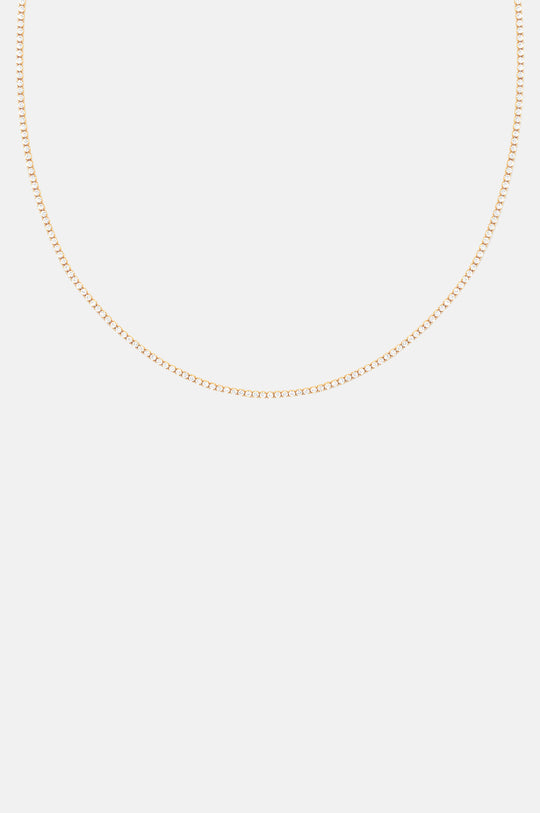 Tennis Chain Necklace in Gold