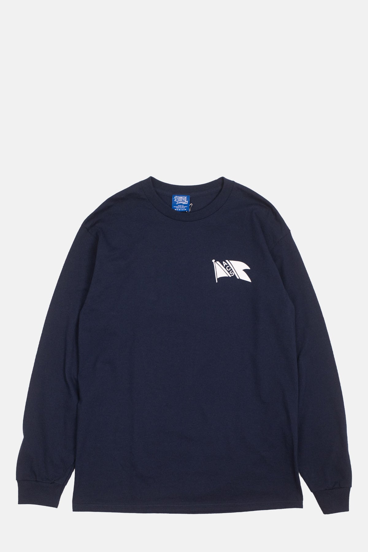 Atlantic Coastal Supplies Flag Tee Long Sleeve Navy.