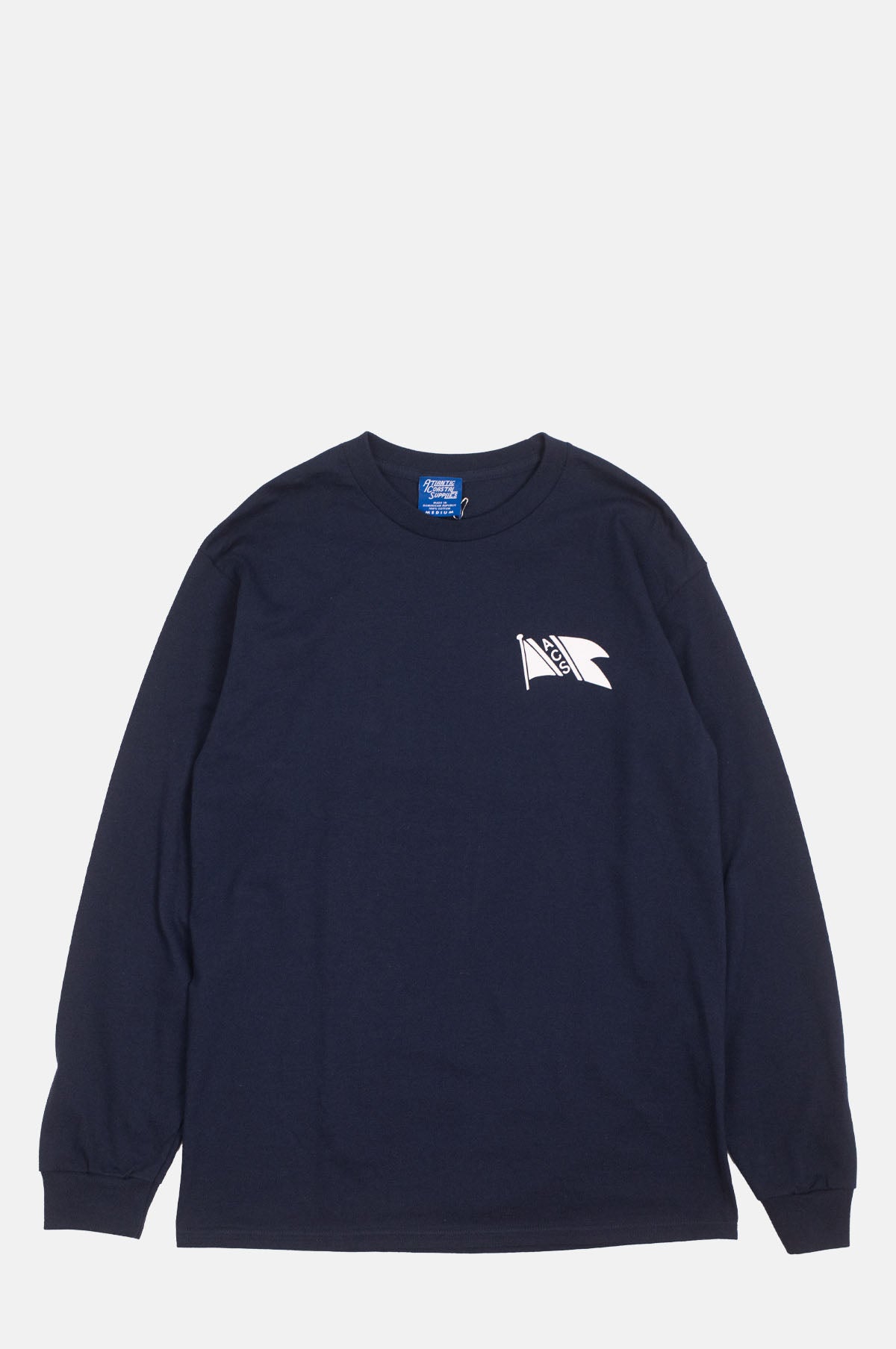Atlantic Coastal Supplies Flag Tee Long Sleeve Navy.